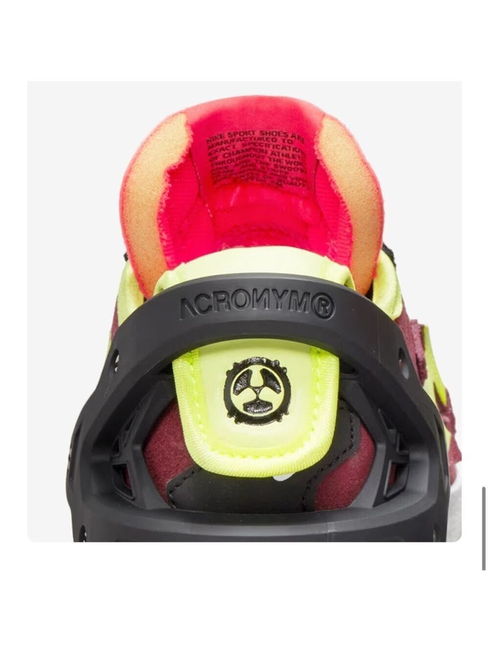 Nike Men's Burgundy and Neon Sneakers - Picture 5 of 12